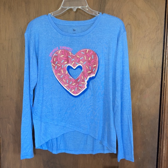 Relisted SO Sprinkle Kindness cozy glitter graphic top girls XL 14 / 16 - Picture 13 of 17